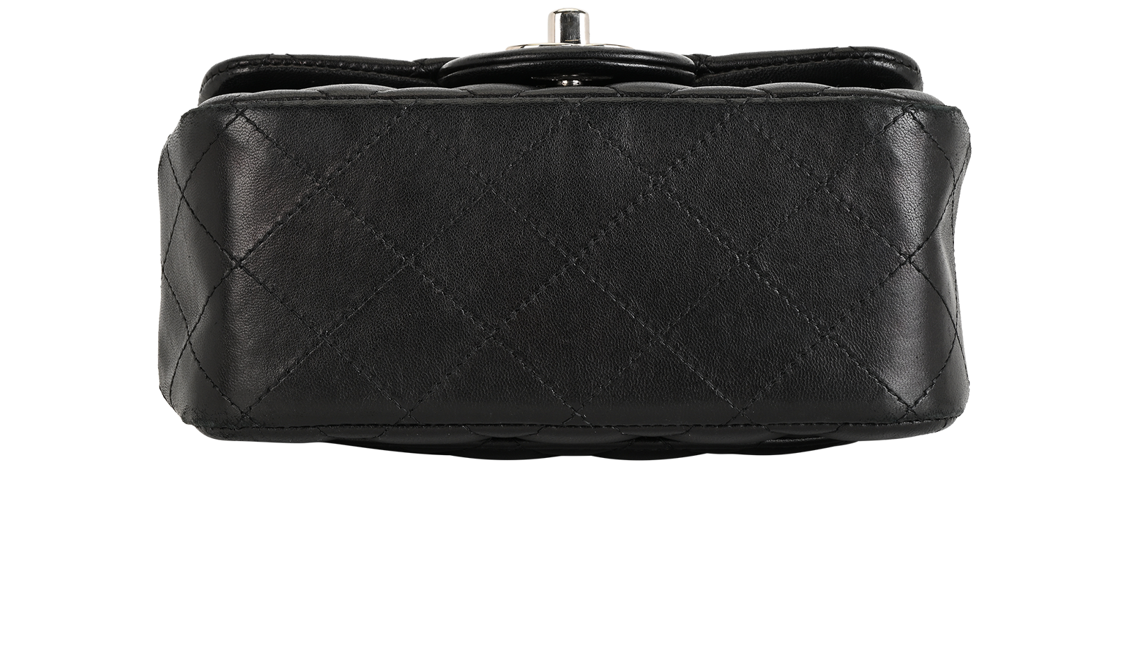 Mini Classic Square Single Flap, &pound;2,600, Handbags, Black, Lambskin Leather, Top view